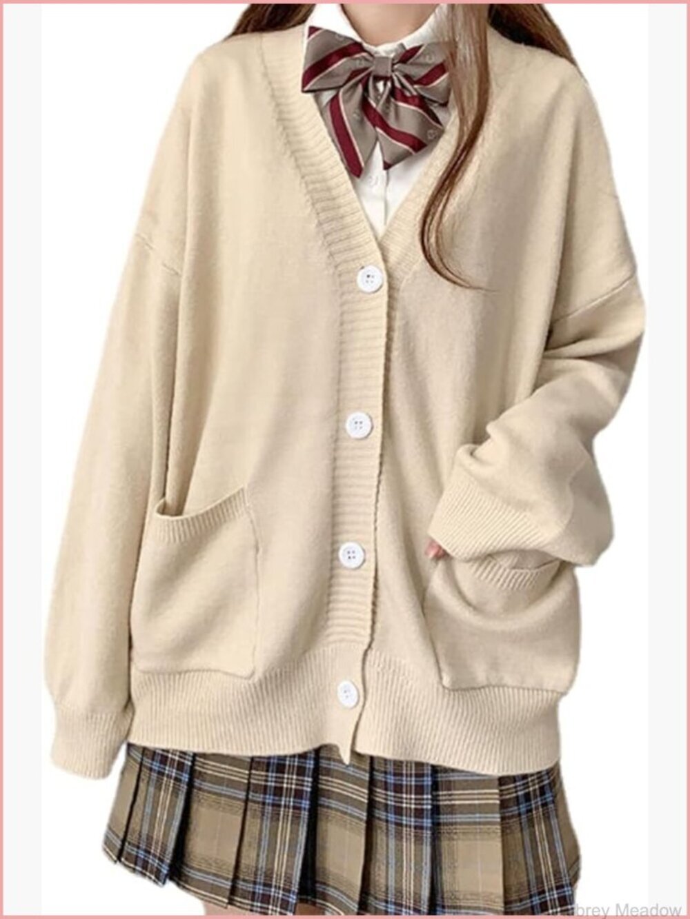Preppy Aesthetic Cardigan Cute Japanese School Sweater Kawaii Loose Knitted JK